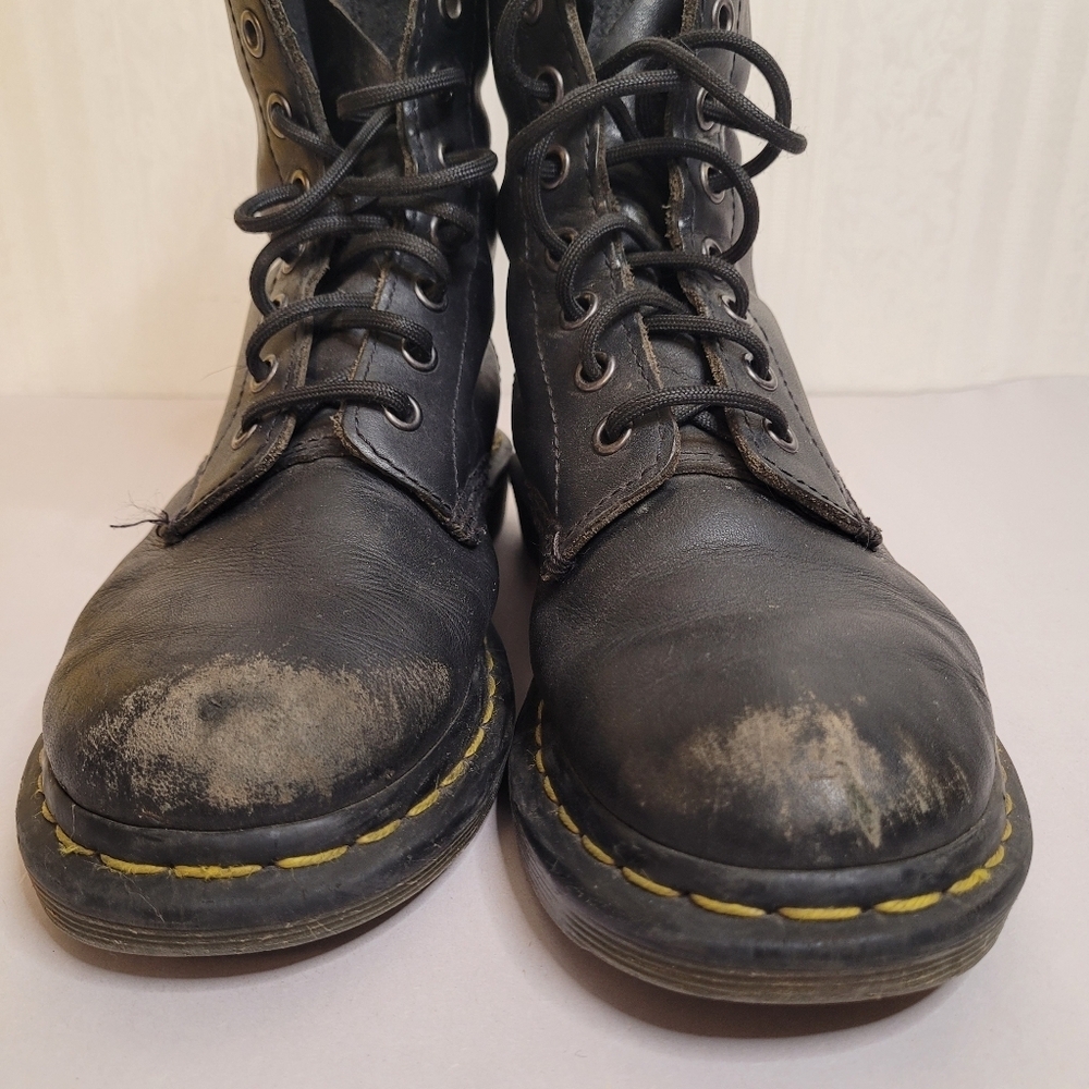 Dr. Martens 1460 Pascal Black Leather Combat Boots - Picture 4 of 9